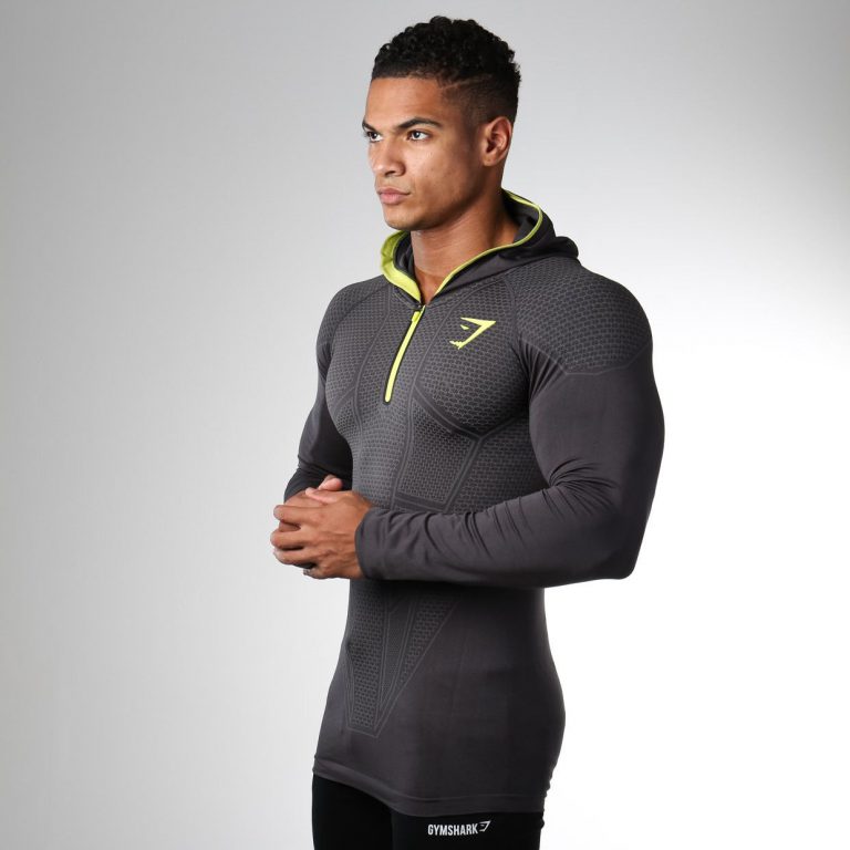 GYMSHARK ONYX SEAMLESS HOODED TOP – CHARCOAL (AUTHENTIC) – Brofit