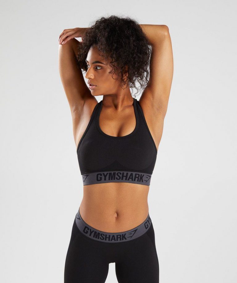 Gymshark Flex Sports Bra Black Marl Brofit 