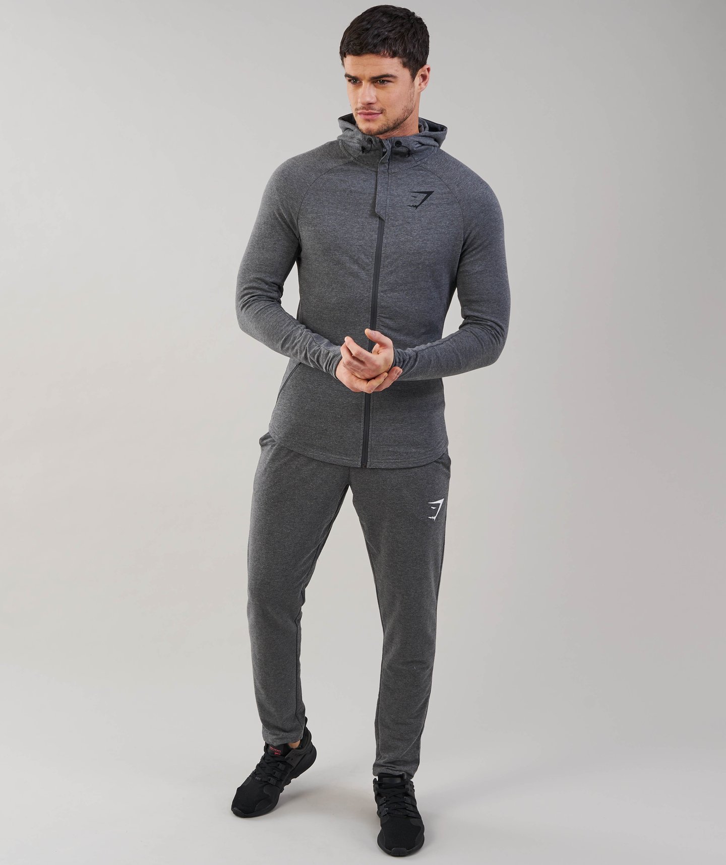 GYMSHARK FIT HOODED TOP – CHARCOAL MARL (AUTHENTIC) – Brofit