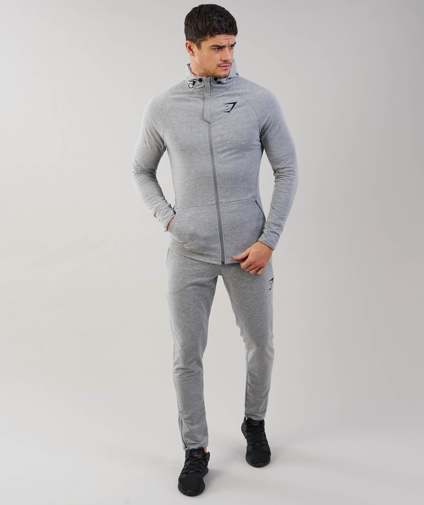 GYMSHARK FIT HOODED TOP – LIGHT GREY MARL (AUTHENTIC) – Brofit