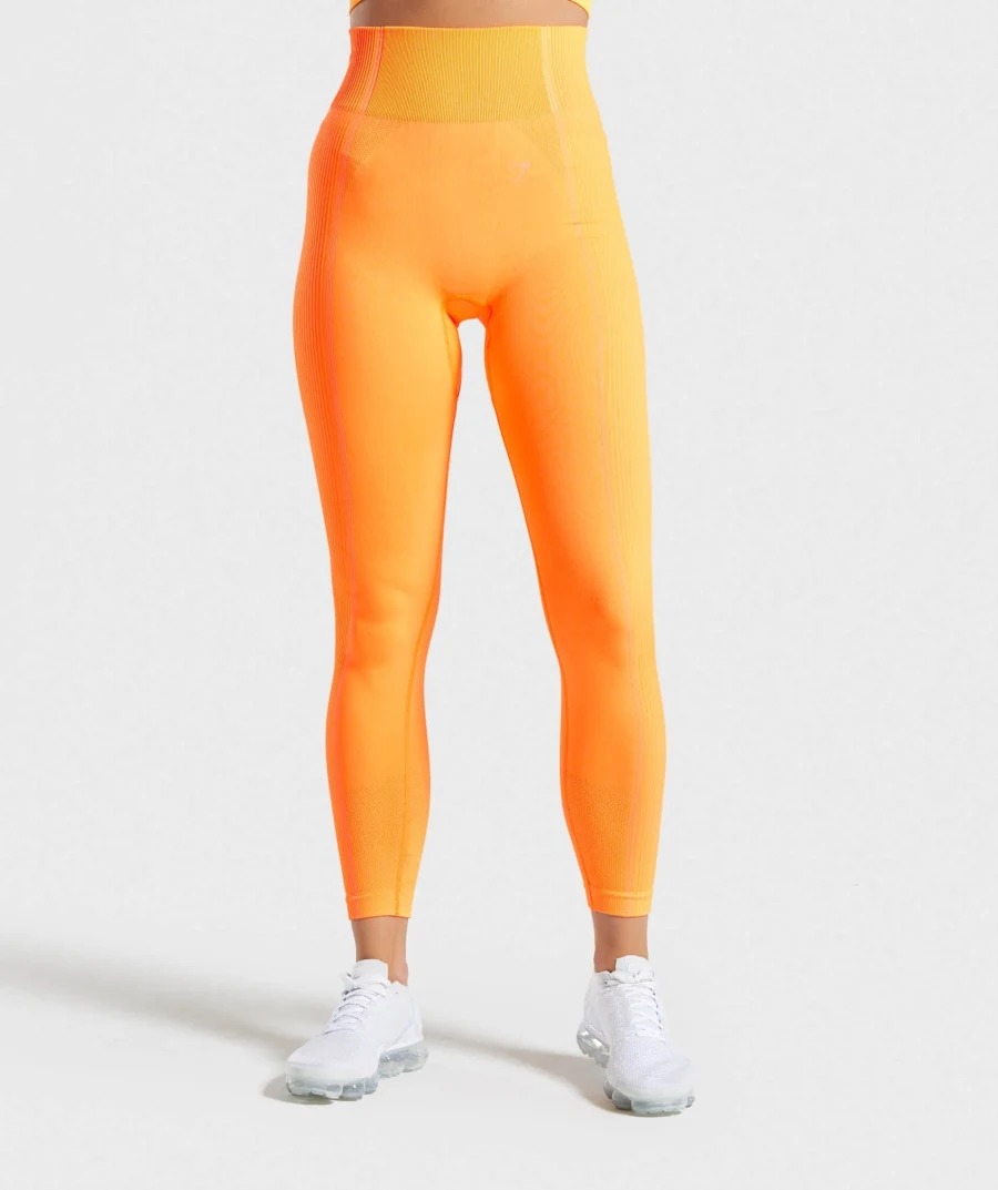 Gymshark Neon Orange Ultra Seamless Strappy Asymmetrical Workout Sports Bra  Size M - $30 - From Karena